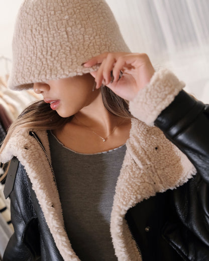 Fleece Faux Leather Jacket