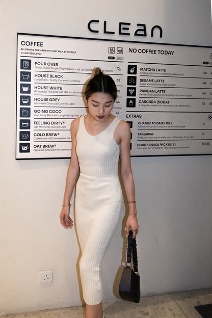 [ 適合任何場合! ] TGIF Stretchy Maxi Dress - Ivory