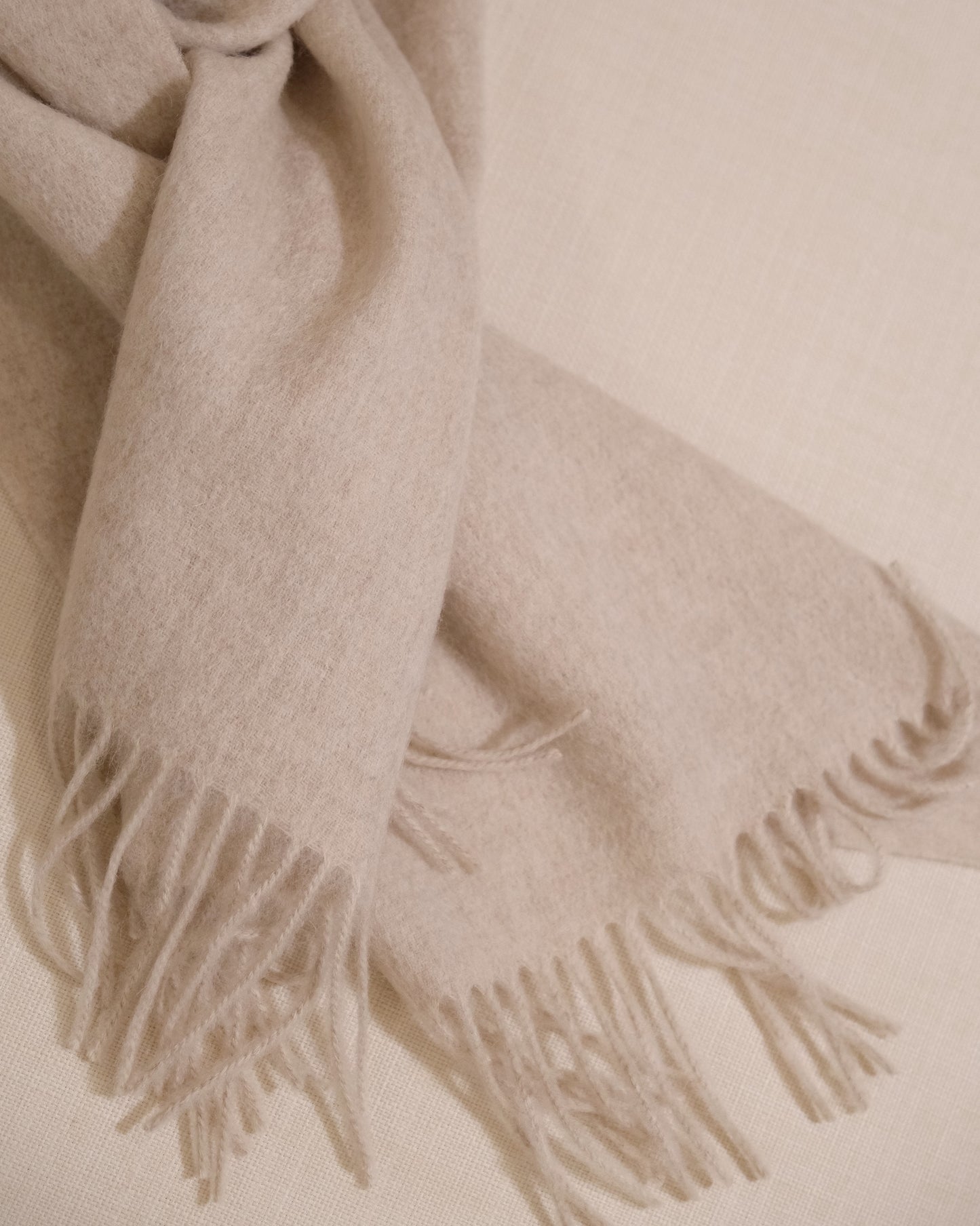 100% Wool Scarf - Cream