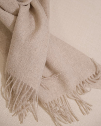 100% Wool Scarf - Cream