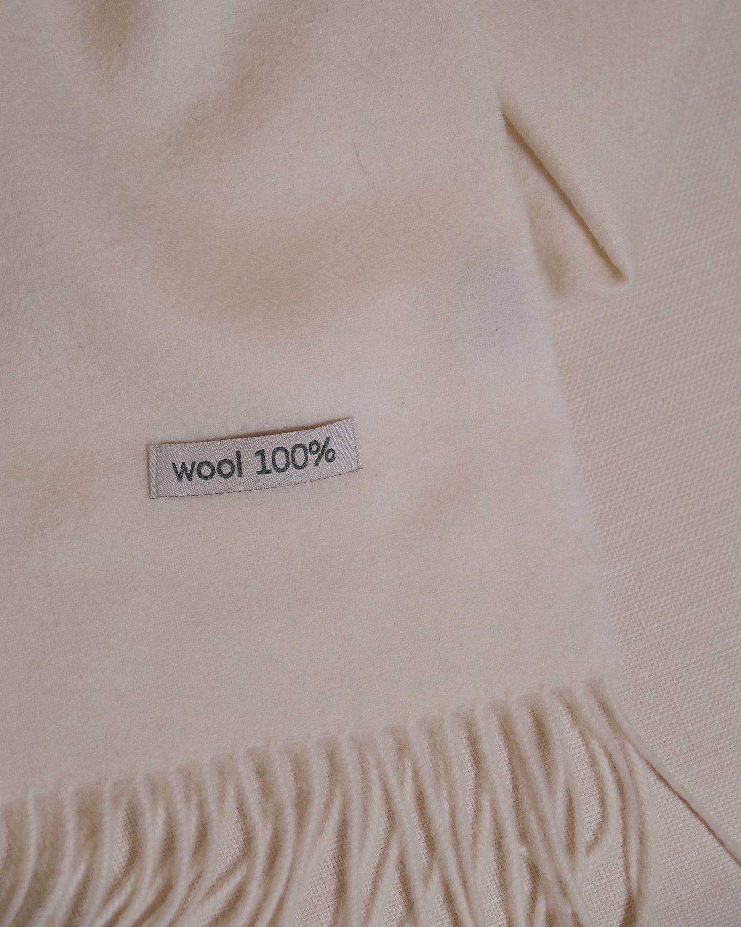 100% Wool Scarf - White