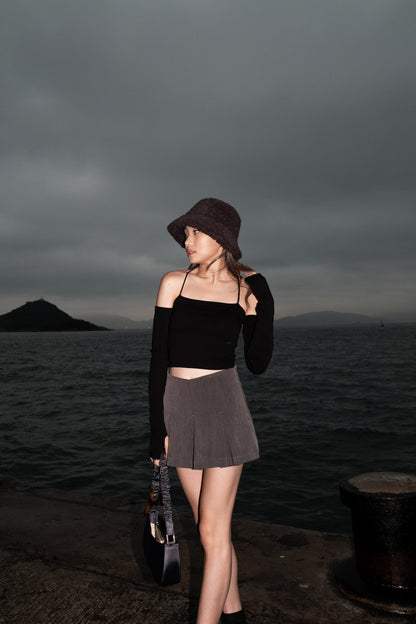 [ 極致小性感 ♥] Lovers Crossed Back Padded Top - Black