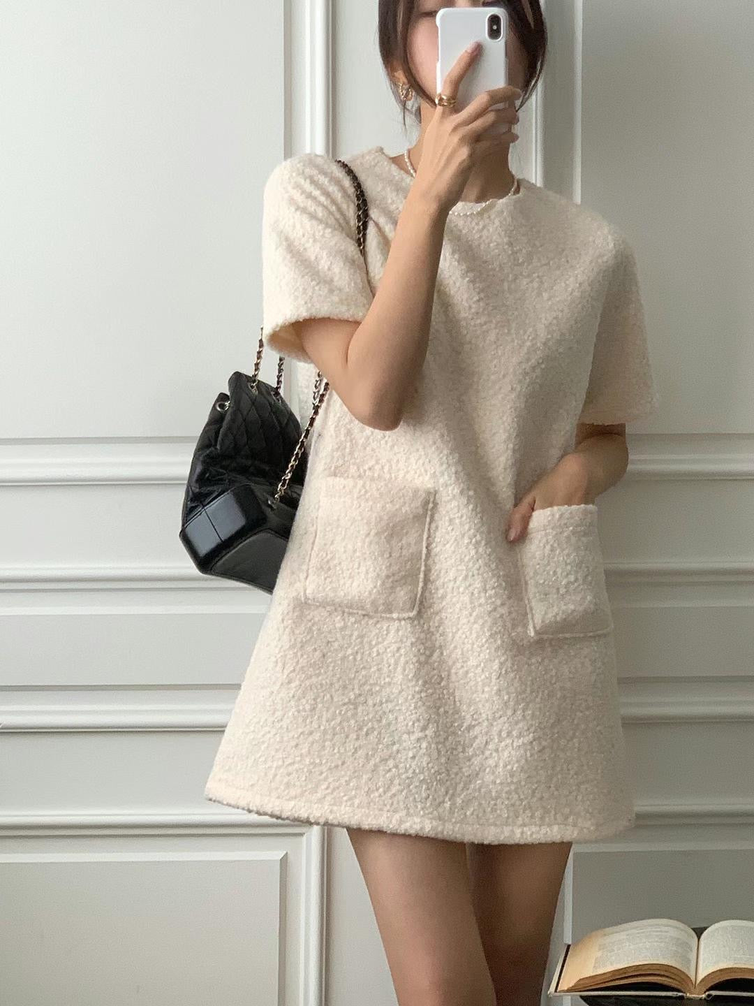 Lamb Like Mini Dress - White