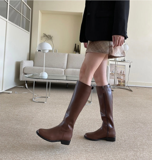 Buckle Knee High Riding Boots