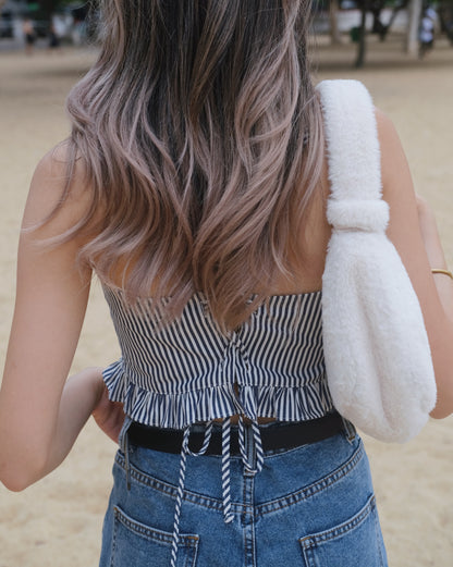The Summer Party Tie Back Top - Dark Blue