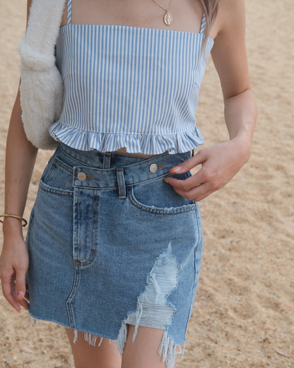 The Summer Party Tie Back Top - Baby Blue