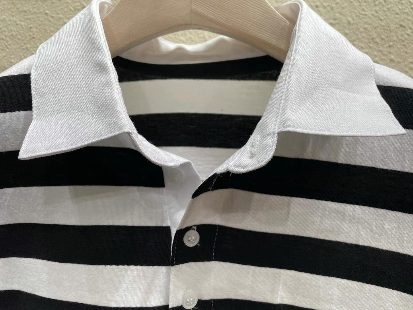 Polo Collar Basic Stripes Tee