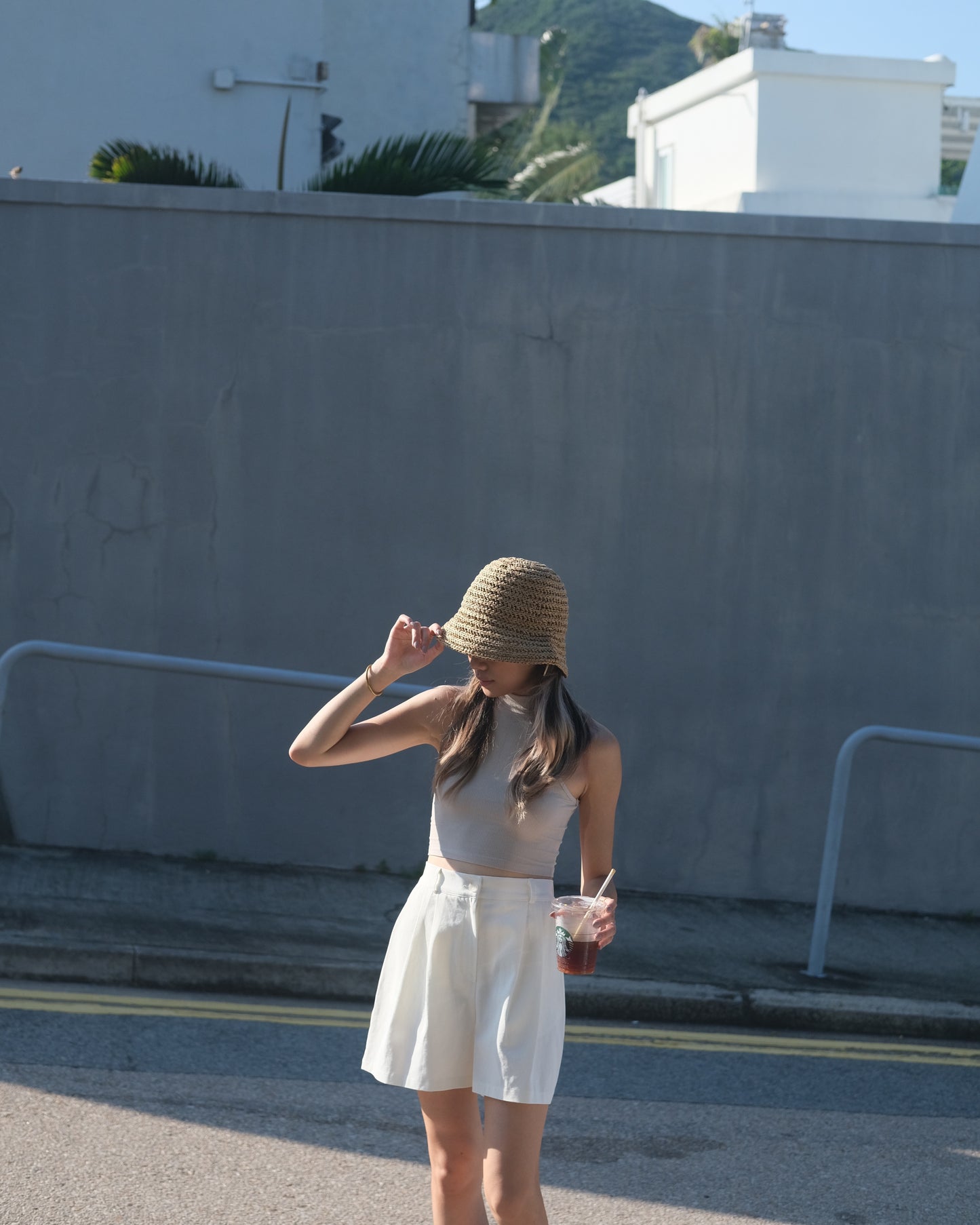 Modish Turtle Neck Tank Top -  Beige