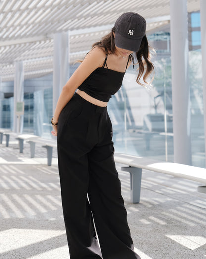 Today Not Working High-waist Pants - Black