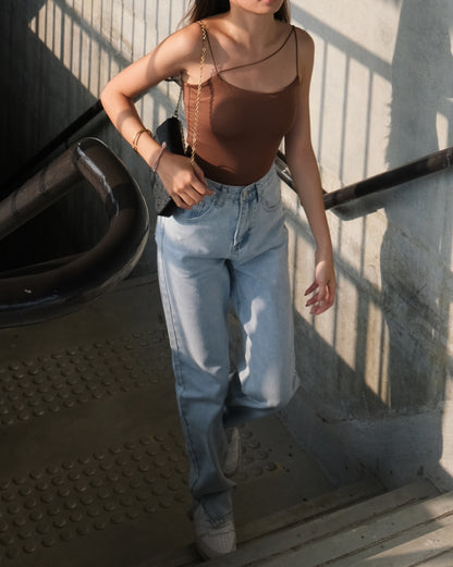 Cross Across Cami Top - Brown
