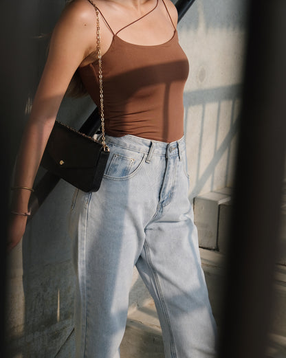 Cross Across Cami Top - Brown