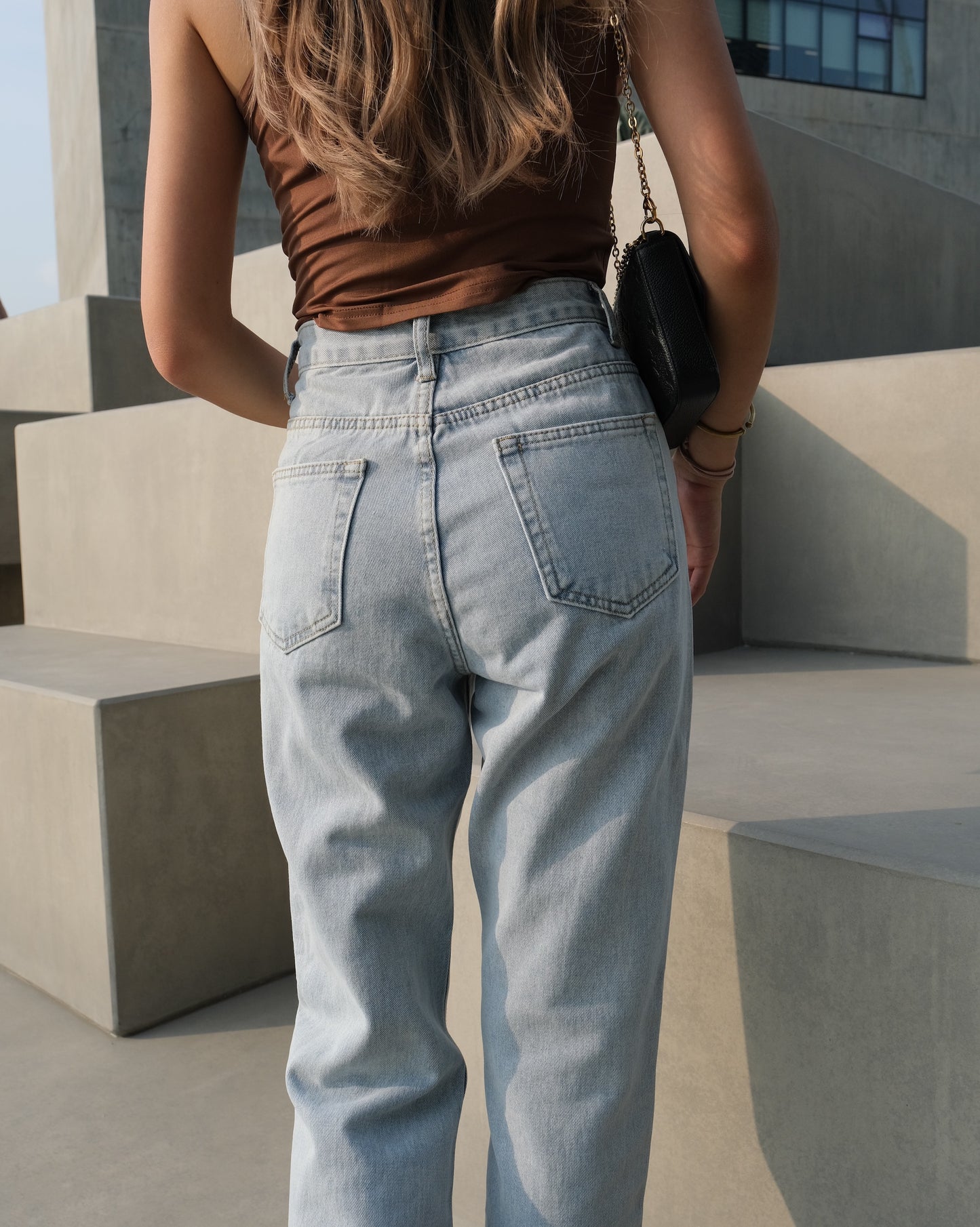 Tiny Split High-waist Long Jeans