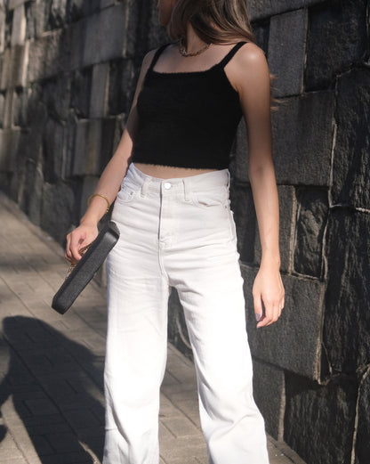 Fluffy Tank Top - Black