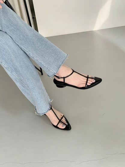 Slimming Round Heel Sandals - 2 colours