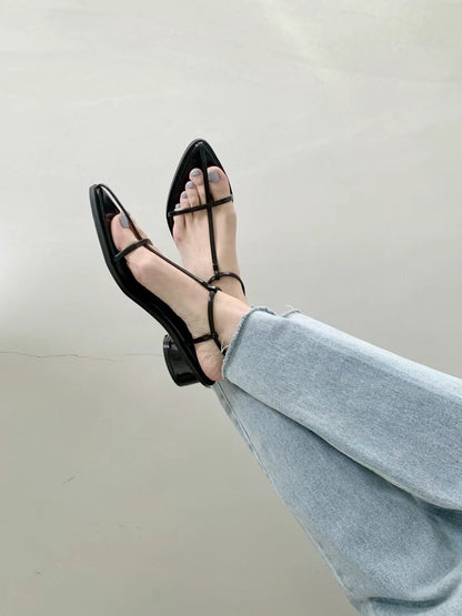 Slimming Round Heel Sandals - 2 colours