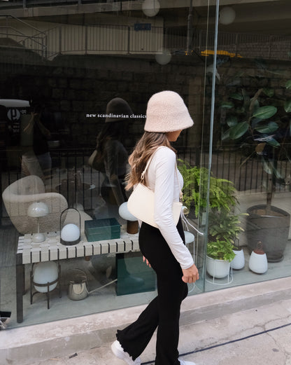 Braided Basic Long Sleeve Top - White
