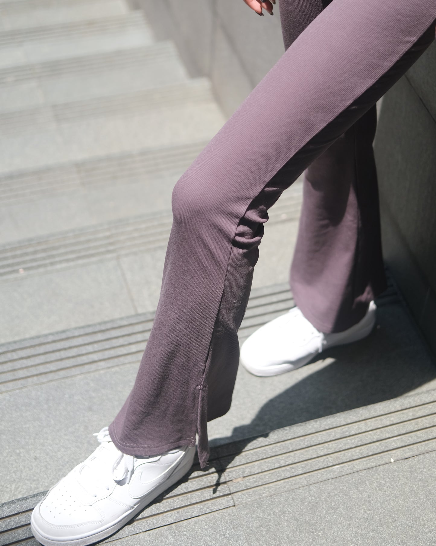 Just Go High-waist Flare Pants - Dark Grey