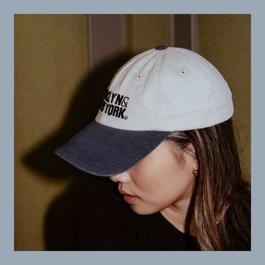 [ New ] Brooklyn & New York Cap - Navy/White