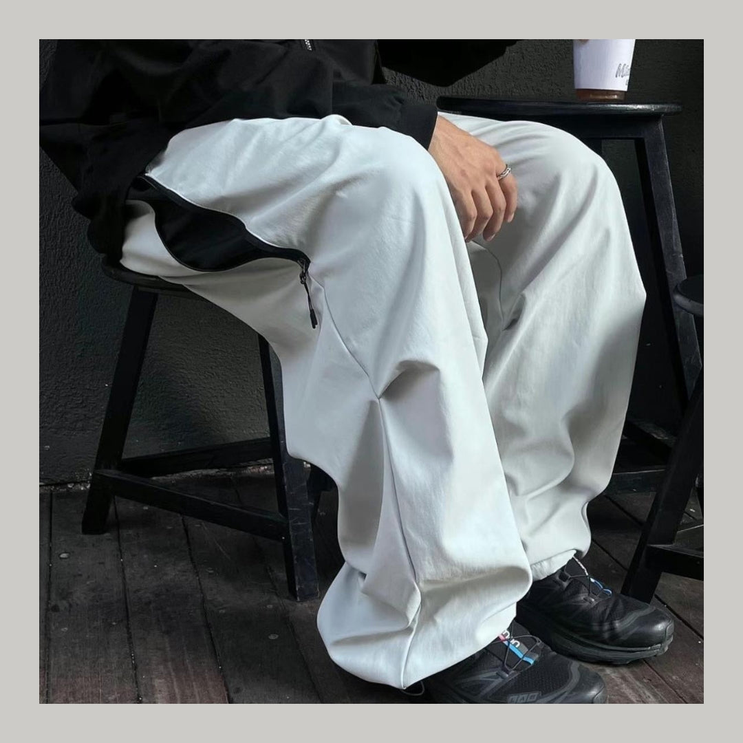 Panda Baggy Track Pants - Silver Grey