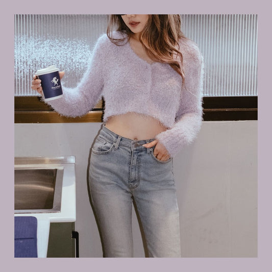 Lup Lup Cropped Cardigan - Lilac