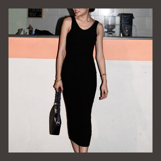 [ 適合任何場合! ] TGIF Stretchy Maxi Dress - Black