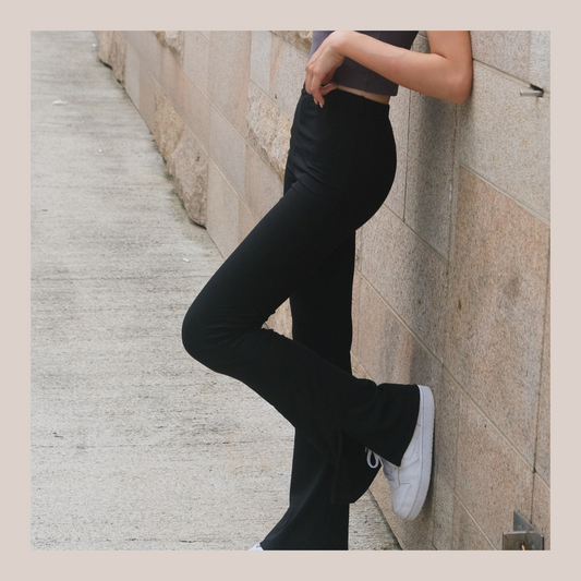 Just Go High-waist Flare Pants - Black